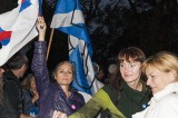 Merkið í húnar hátt í skotskari sjálvstýrisskrúðgongu Merkið í húnar hátt í skotskari sjálvstýrisskrúðgongu
